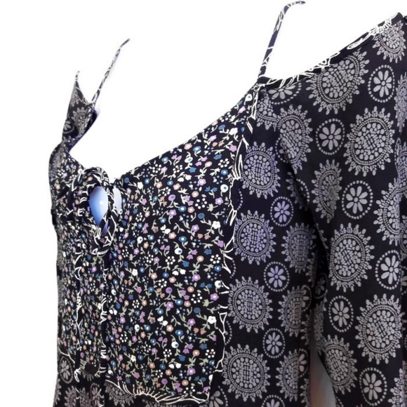 Lucy Love USA Tunic Mini Dress Cold Shoulder Butterfly Sleeves S - Picture 2 of 5